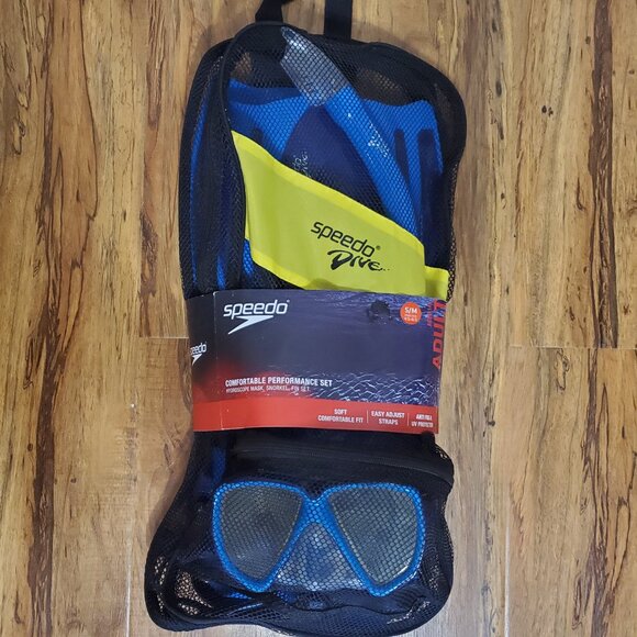 Speedo Snorkel Set Mask, Snorkel, & Fin Set Adult S/M Dive Water Swimming - Picture 3 of 8